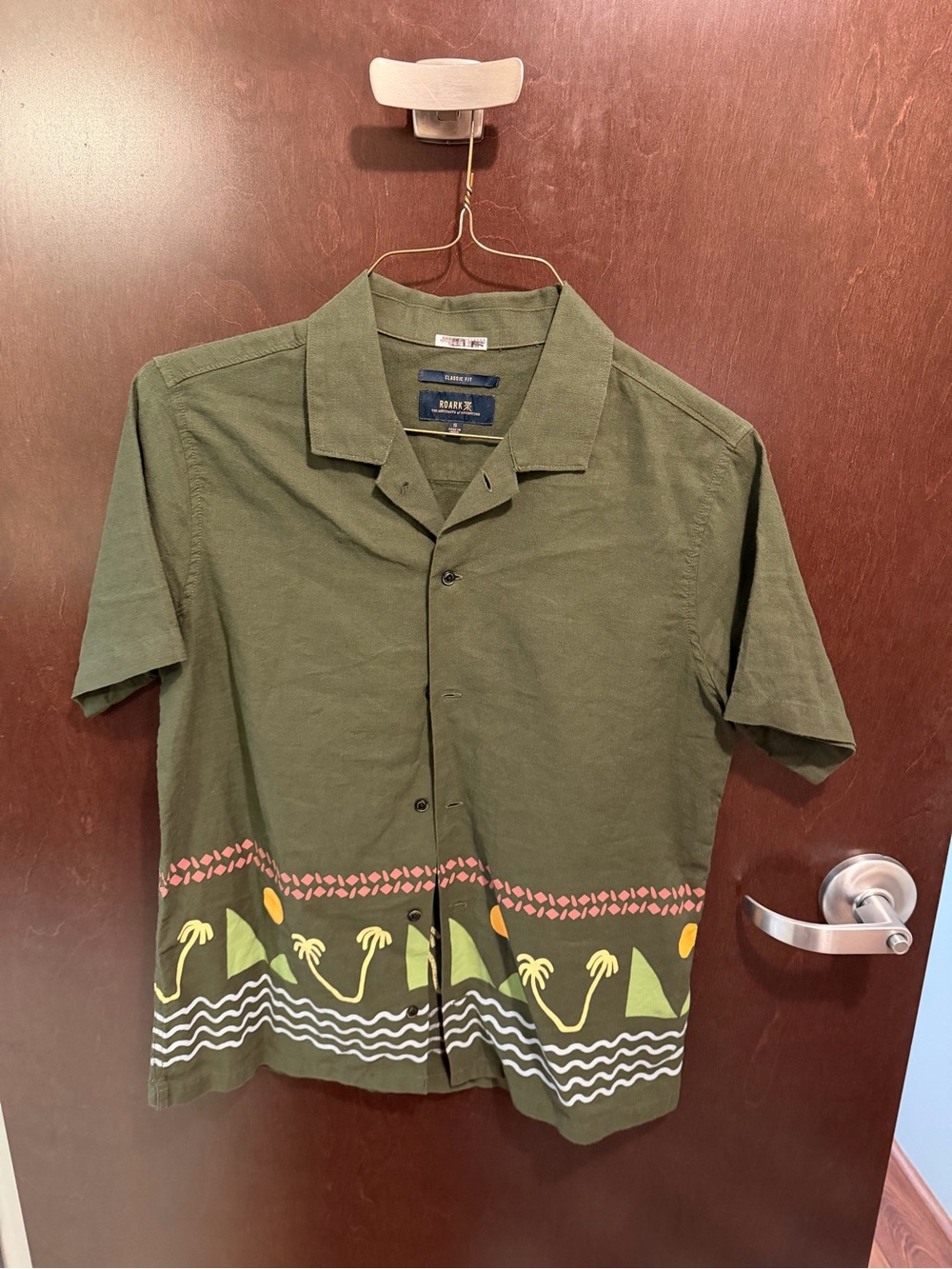 Roark Olive Green Short-Sleeve Camp Shirt